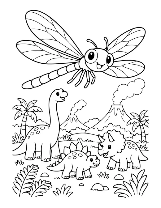 Prehistoric Dragonfly coloring page
