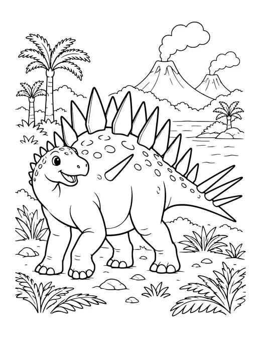 Kentrosaurus Spikes coloring page
