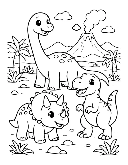 Dino Desert coloring page