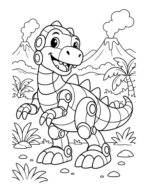 Dino Robot coloring page