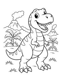 Friendly T-Rex coloring page