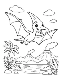 Pterodactyl Flying coloring page