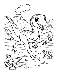 Velociraptor Running coloring page