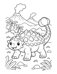 Ankylosaurus with a Club Tail coloring page