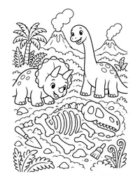 Fossil Dig Site coloring page