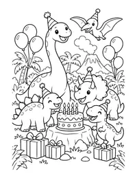 Dinosaur Birthday Party coloring page