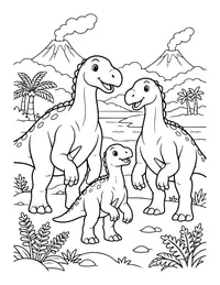 Iguanodon Family coloring page