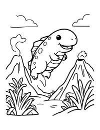 Ichthyosaurus Jumping coloring page