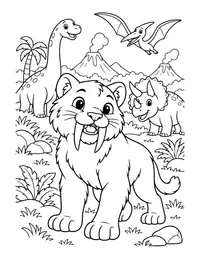 Saber-Toothed Cat coloring page