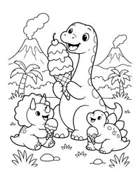 Dino Ice Cream coloring page