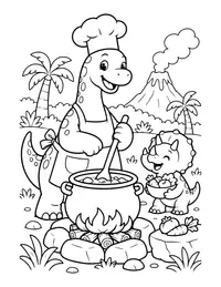 Dino Chef coloring page