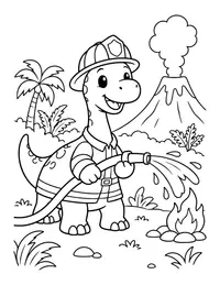 Dino Firefighter coloring page