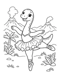Dino Ballerina coloring page