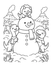Dino Snowman coloring page