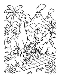 Dino Picnic coloring page