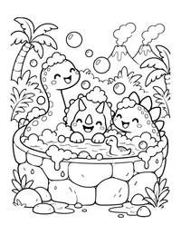 Dino Bubble Bath coloring page