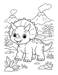 Baby Triceratops coloring page