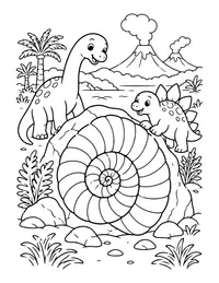 Ammonite Fossil coloring page