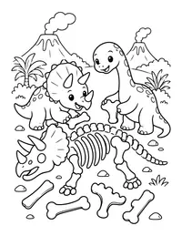 Dinosaur Bones Puzzle coloring page