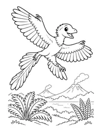 Microraptor Gliding coloring page