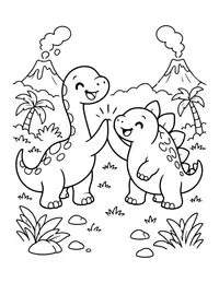 Dino High Five coloring page