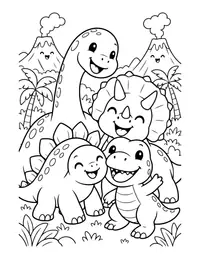 Dino Pals Selfie coloring page