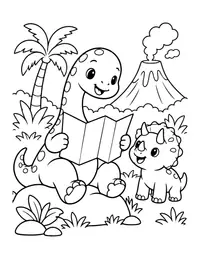 Dino Reading Map coloring page