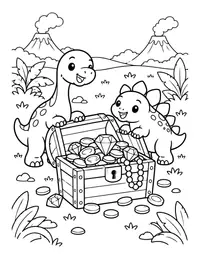 Dino Treasure Chest coloring page