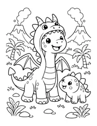Dino Dragon Costume coloring page