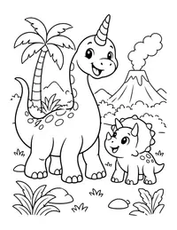 Dino Unicorn Horn coloring page