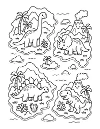 Dino World Map coloring page