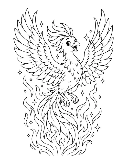 Phoenix Rising coloring page