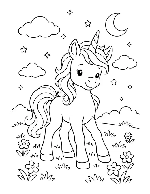 Unicorn Foal coloring page