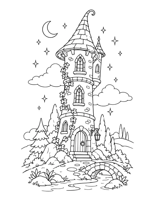 Wizard's Tower coloring page