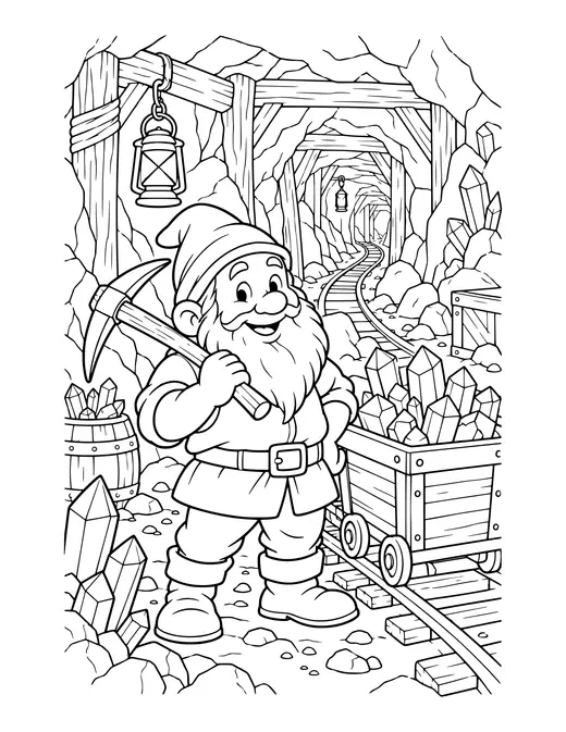 Dwarf Mine coloring page