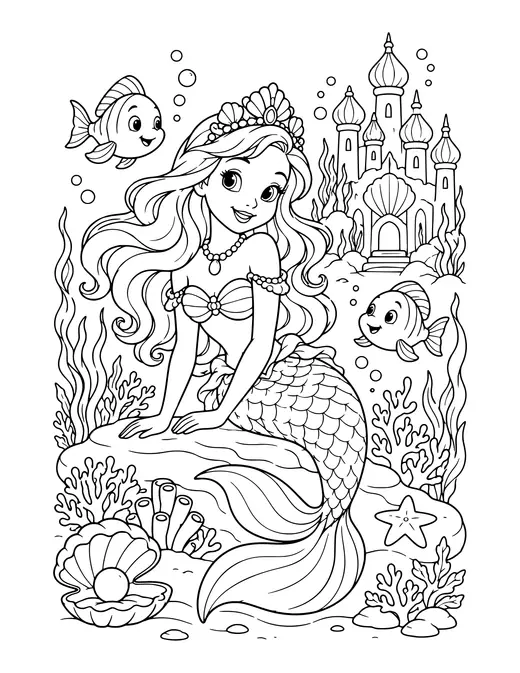 Mermaid Kingdom coloring page