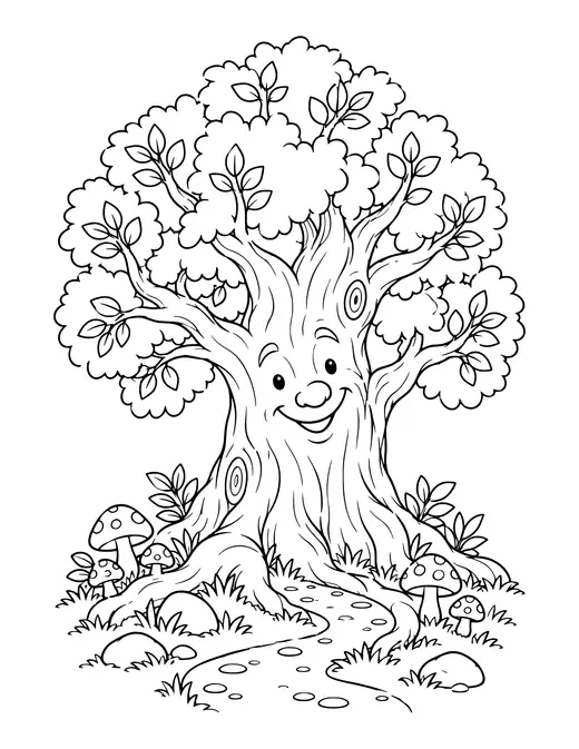 Talking Tree coloring page