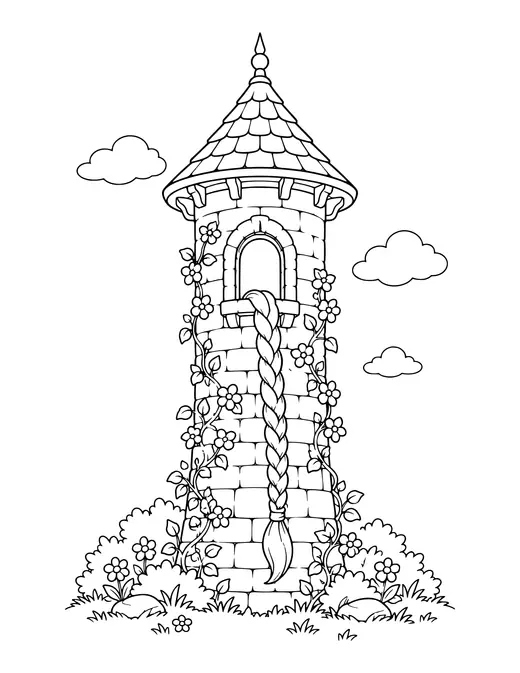 Rapunzel's Tower coloring page