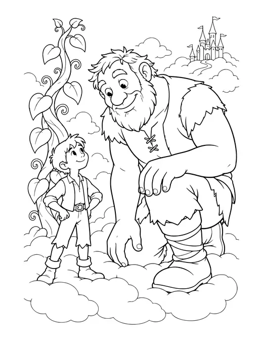 Jack and the Giant coloring page