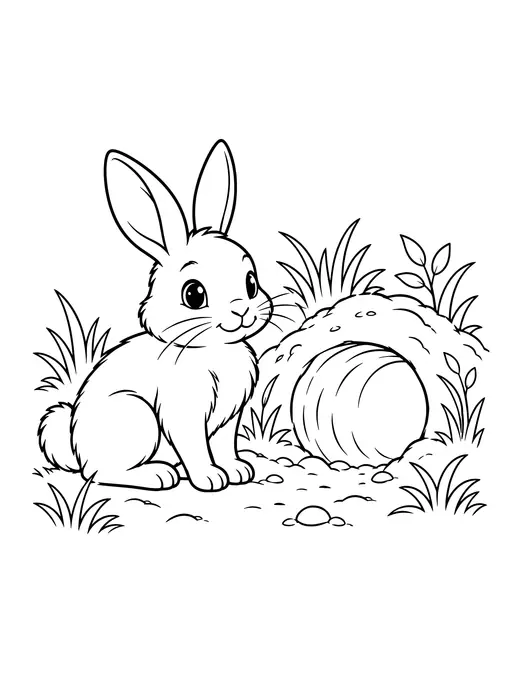 Alice's Rabbit Hole coloring page