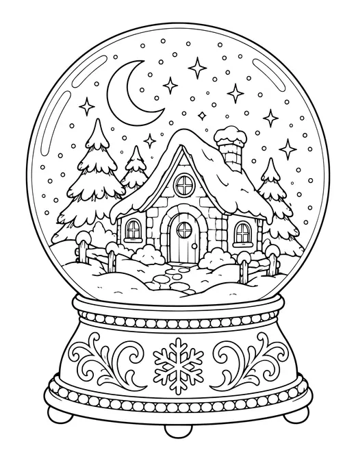 Magic Snow Globe coloring page