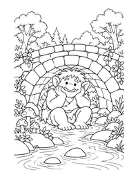 Troll Under a Bridge coloring page