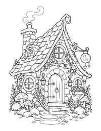 Witch's Cottage coloring page
