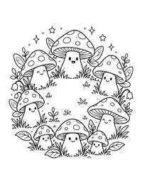 Fairy Ring of Mushrooms coloring page