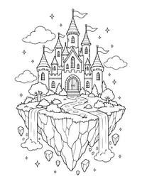 Floating Island Castle coloring page