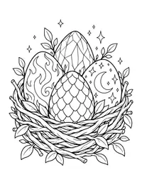 Dragon Egg Nest coloring page