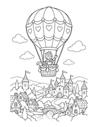 Hot Air Balloon Kingdom coloring page