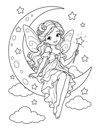 Moon Fairy coloring page