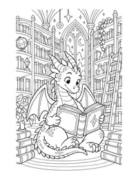 Dragon Library coloring page