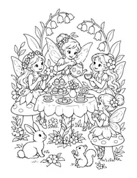 Fairy Tea Party coloring page